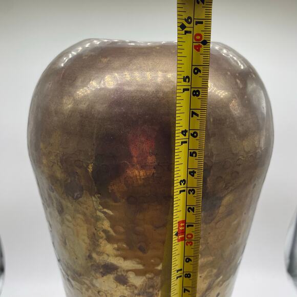 Brass Hammered Umbrella Stand Gold Mid Century Modern MCM Regency Vintage Retro - Picture 6 of 8